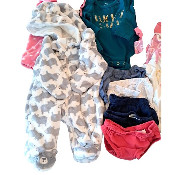 Newborn Baby Girls Clothing Lot 49 Pcs Sleepers Dresses tops + More - Picture 9 of 9